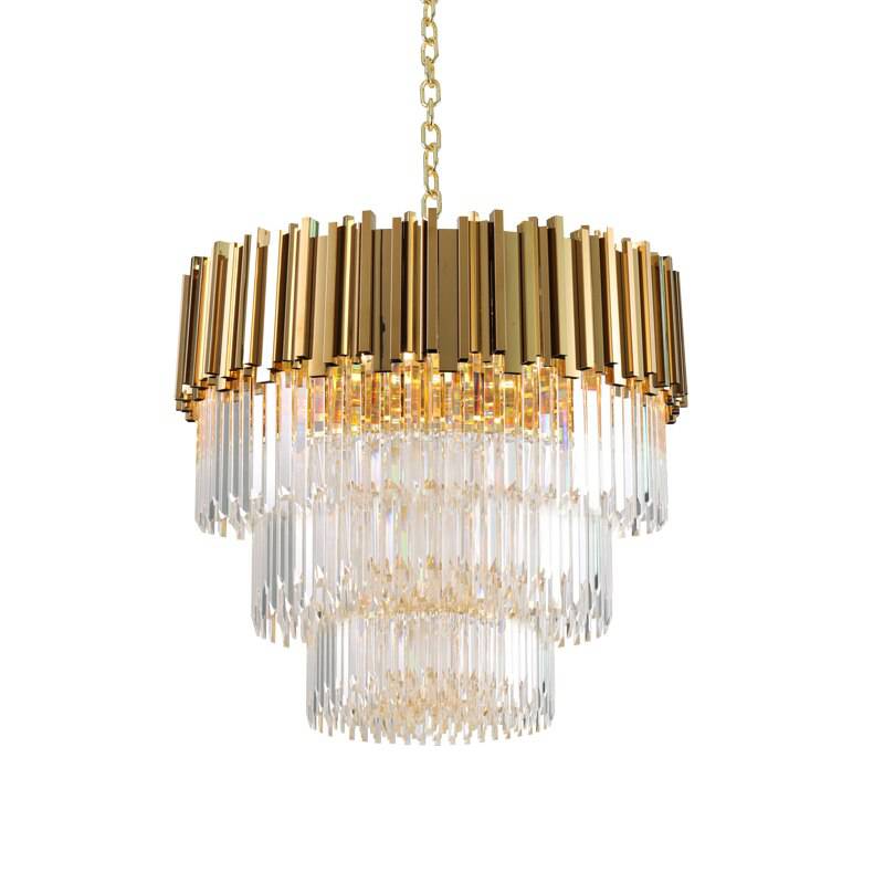 Clear Crystal Tiered chandelier - Iris House for dining room view 9