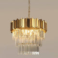 Clear Crystal Tiered chandelier - Iris House for dining room view 1