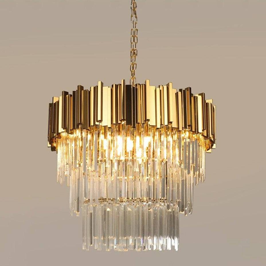 Clear Crystal Tiered chandelier - Iris House for dining room view 1