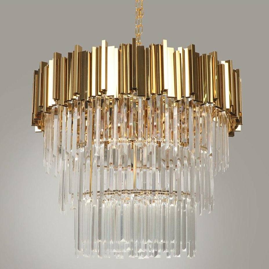 Clear Crystal Tiered chandelier - Iris House for dining room view 5