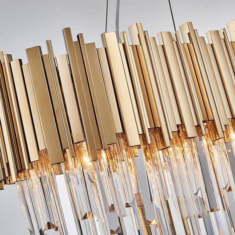 Clear Crystal chandelier - Iris Arc for dining room view 5