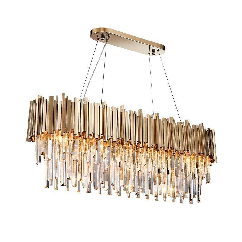 Clear Crystal chandelier - Iris Arc for dining room view 1