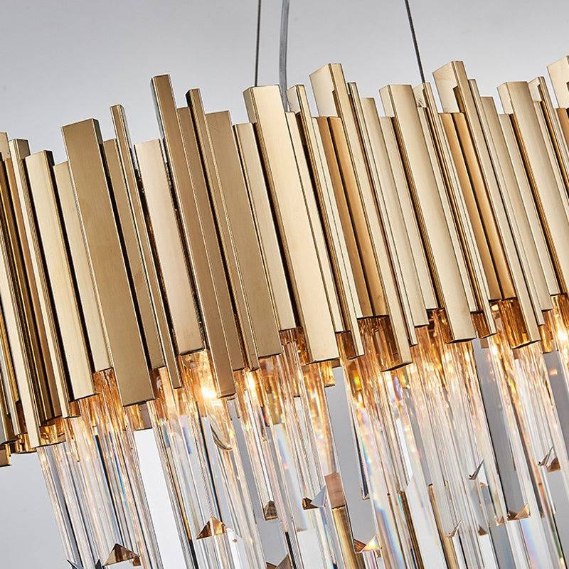 Clear Crystal Linear chandelier - Isla Lane for dining room view 6