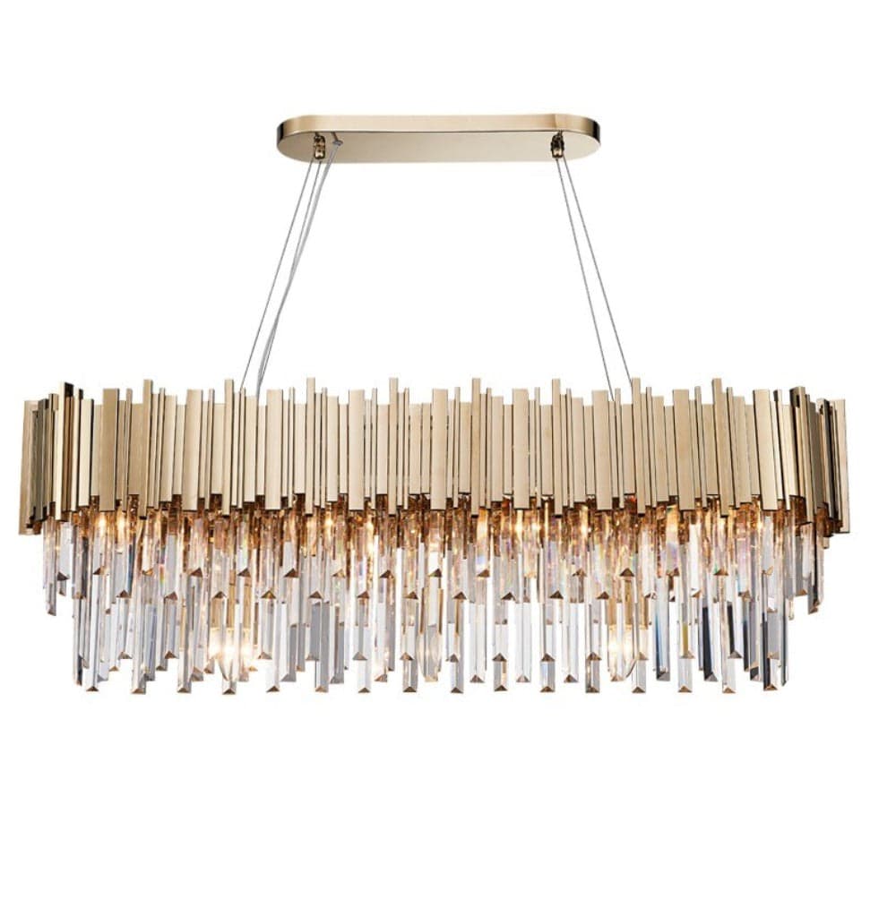 Clear Crystal Linear chandelier - Isla Lane for dining room view 1