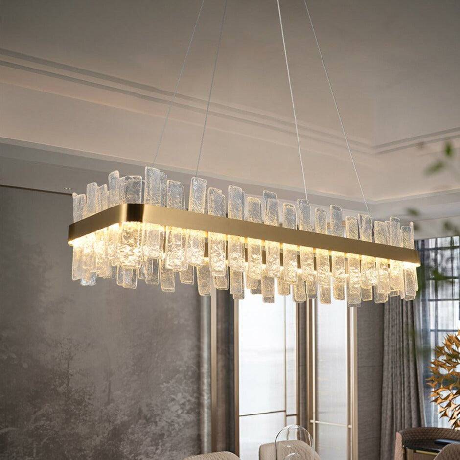 Gold Glass chandelier - Lyra Lane for dining room view 3