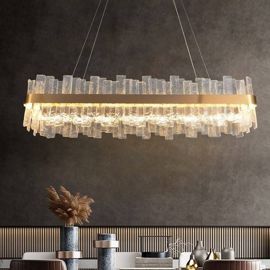 Gold Glass chandelier - Lyra Lane for dining room view 4