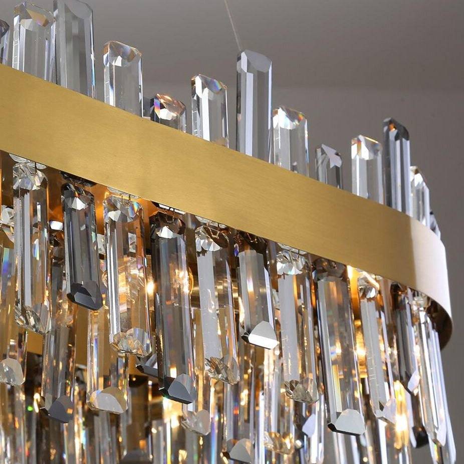 Clear Crystal Linear chandelier - Jovie Lane for dining room view 7