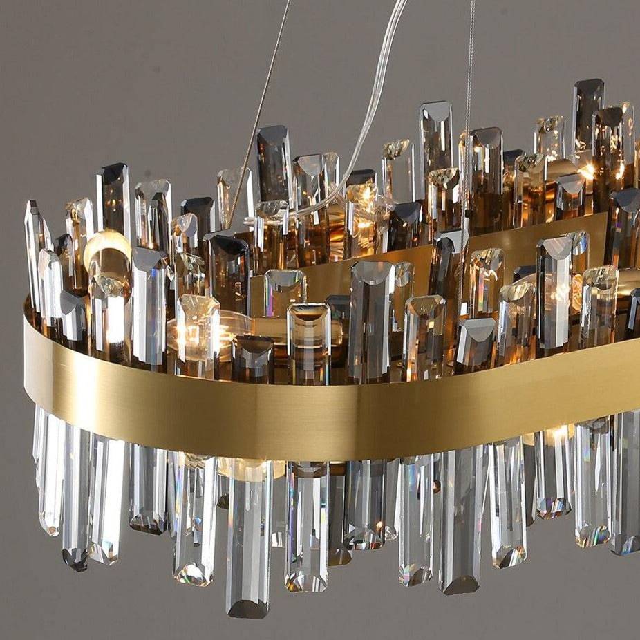 Clear Crystal Linear chandelier - Jovie Lane for dining room view 5