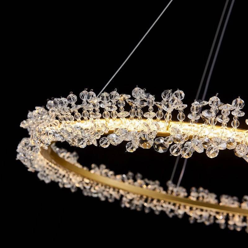 Gold Crystal Linear chandelier - Onda Court for dining room view 5