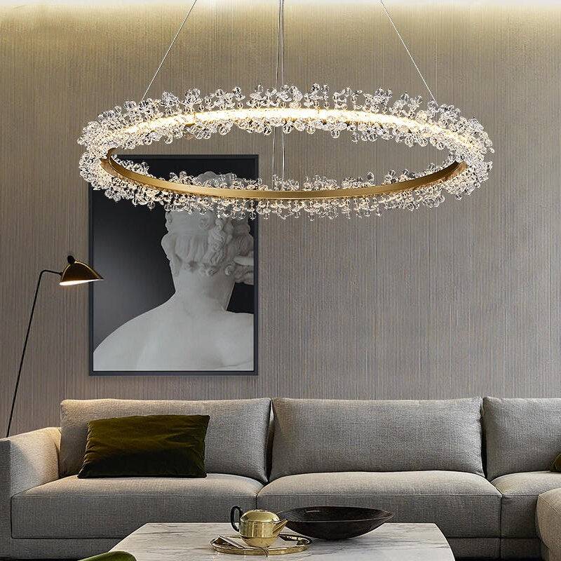 Chrome Crystal Round chandelier - Nico Court for dining room view 2