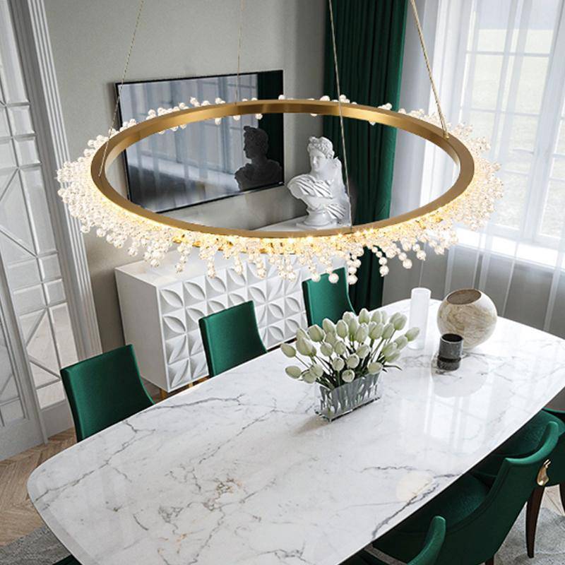 Chrome Crystal Round chandelier - Nico Court for dining room view 4