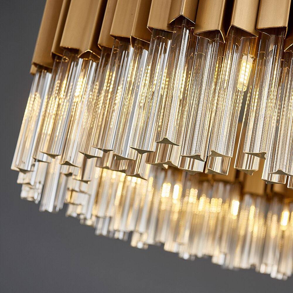 Clear Crystal Round chandelier - Alden House for dining room view 3