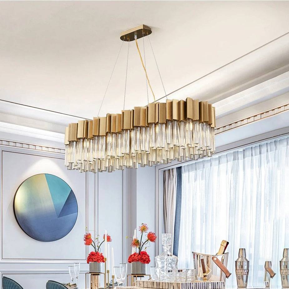 Clear Crystal chandelier - Viola Court for dining room view 3