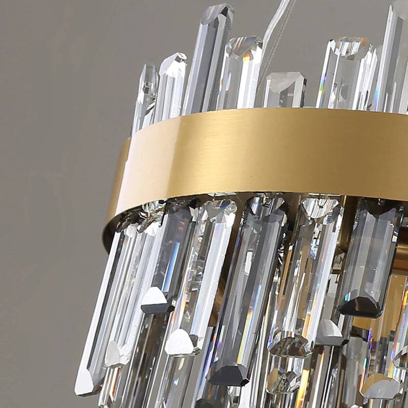 Clear Crystal Linear chandelier - Jovie Lane for dining room view 6