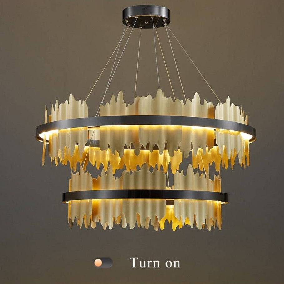 Brass Brass Tiered chandelier - Vesper House for dining room view 6