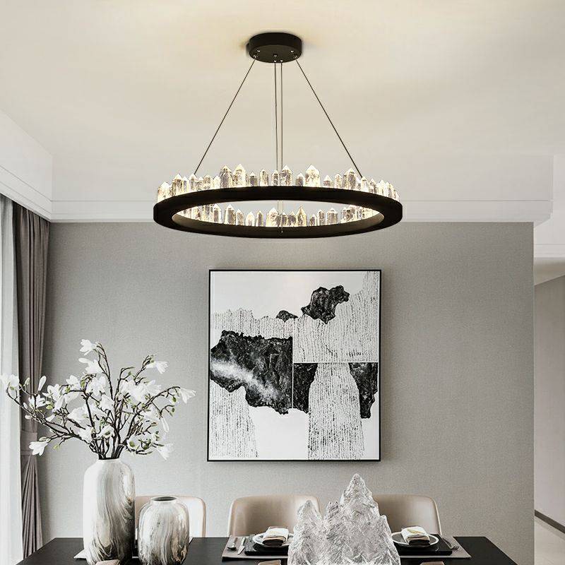 Black Crystal chandelier - Greer Bay for dining room view 1