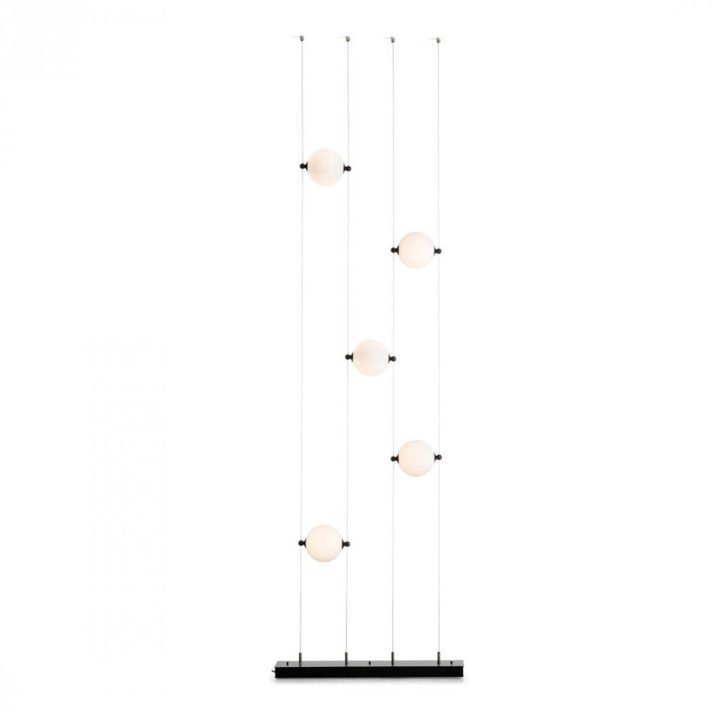 Aerial Pendant, 5-Light, Short Height, Black, Frosted Glass, 47.5"W (137865-SKT-SHRT-10-FD0626 4RY9H9)
