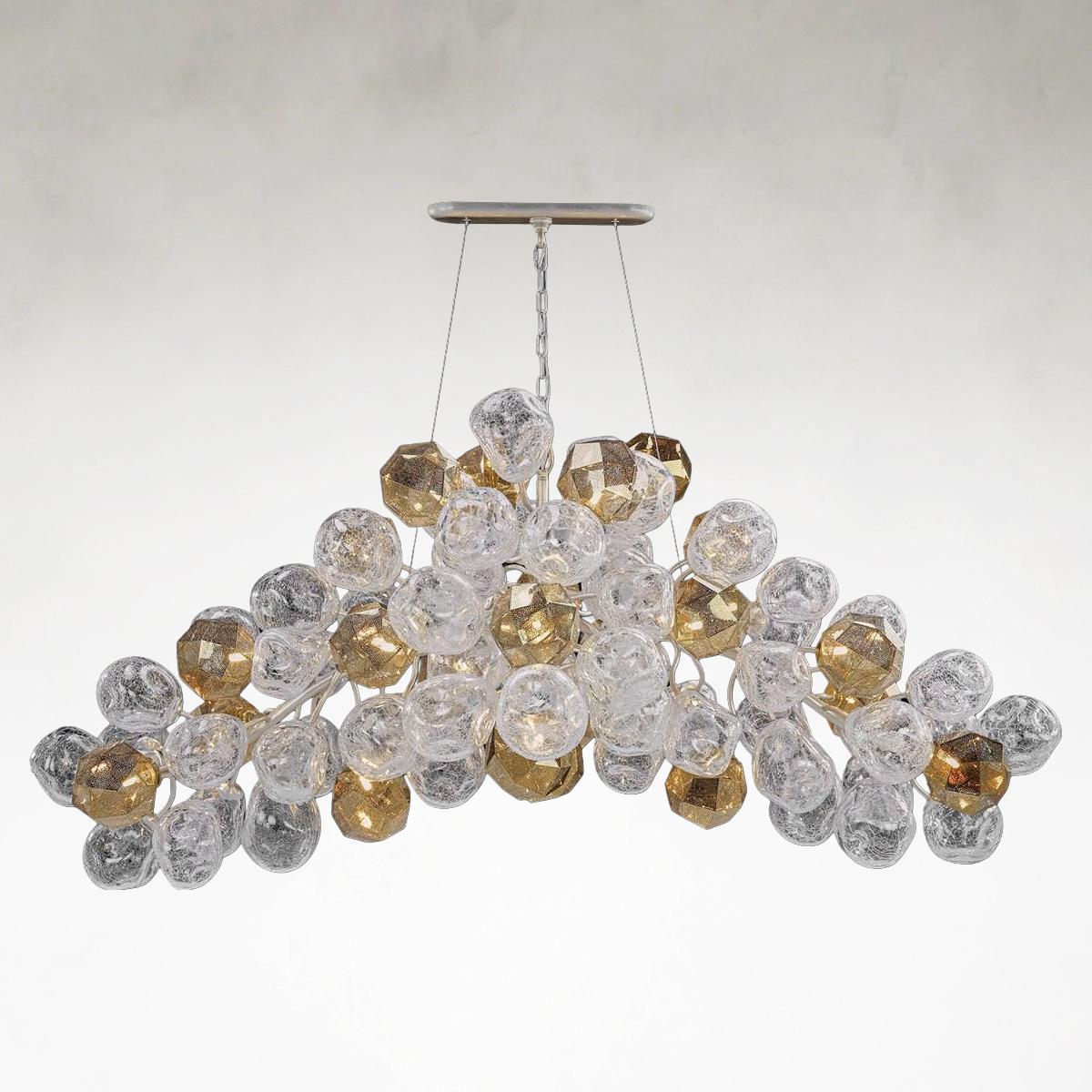 Brass Acrylic chandelier - Tova Stone for dining room view 1