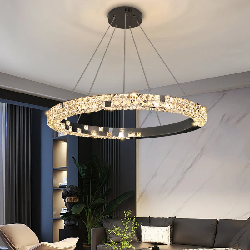 Black Crystal chandelier - Juno House for dining room view 3