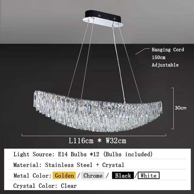 Clear Crystal Round chandelier - Iris Lane for dining room view 4