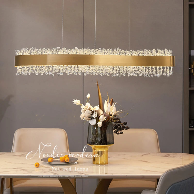 Clear Crystal chandelier - Zora Lane for dining room view 2
