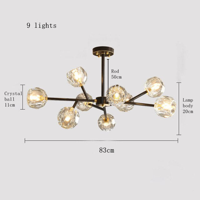 Black Crystal Branch chandelier - Kairo Bay for dining room view 7