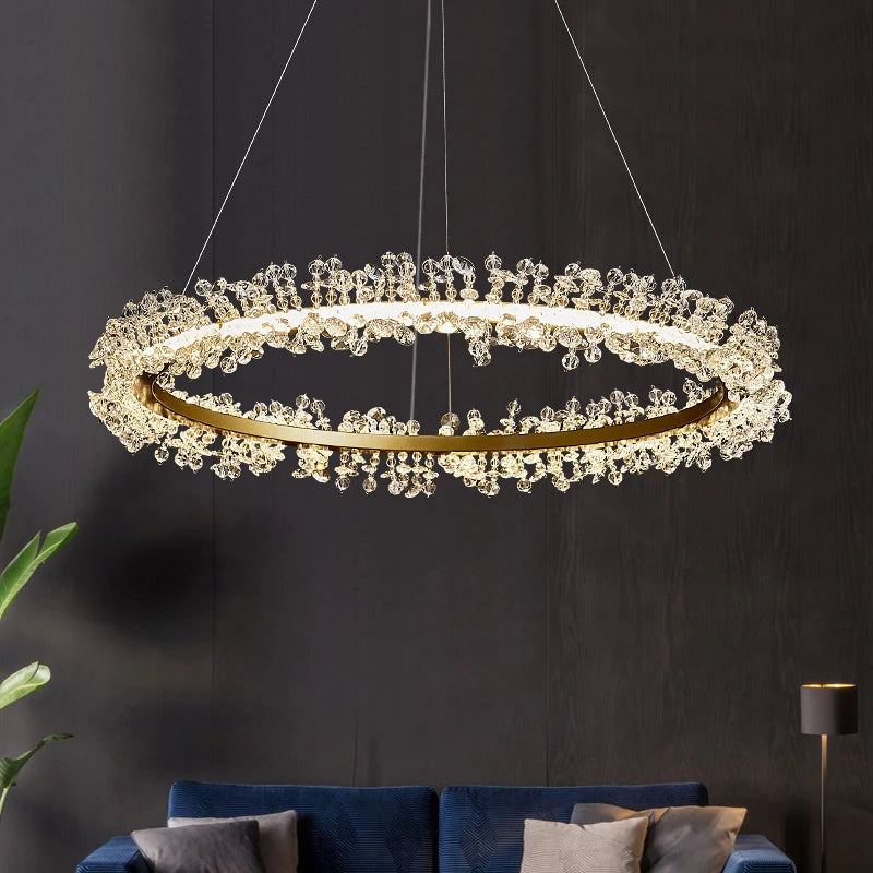 Chrome Crystal Round chandelier - Nico Court for dining room view 5