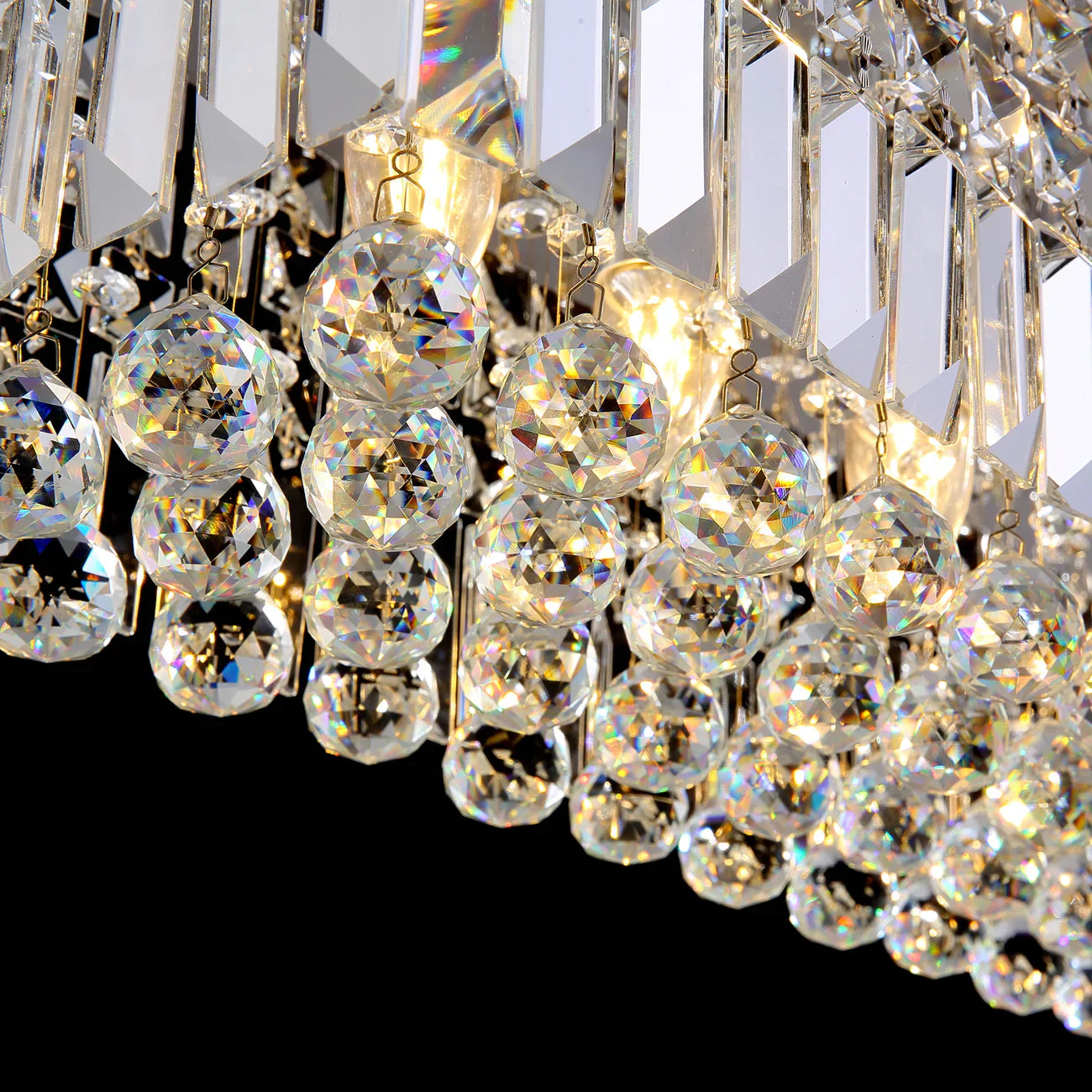 Black Crystal Linear chandelier - Yara Lane for dining room view 6