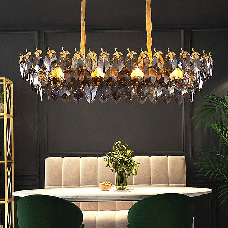 Gold Crystal chandelier - Zelia Bay for dining room view 1