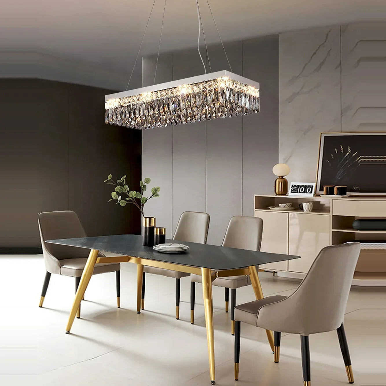Clear Crystal Round chandelier - Rhea Bay for dining room view 8