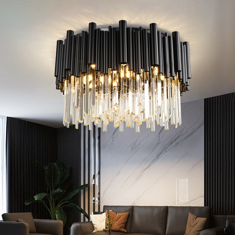 Black Crystal chandelier - Linnea House for dining room view 2