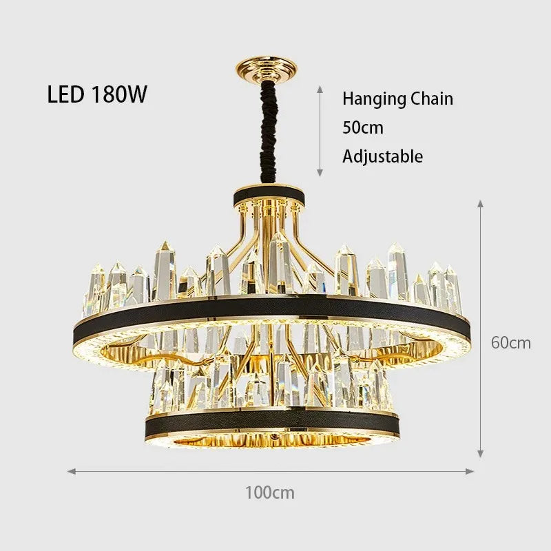 Clear Crystal Tiered chandelier - Pavia Bay for dining room view 10