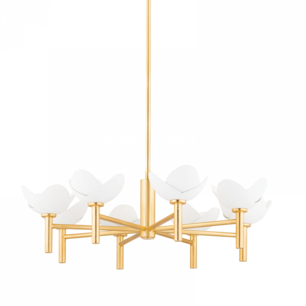 White Steel Candle chandelier - Eden Meadow for dining room view 2