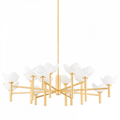 White Steel Candle chandelier - Eden Meadow for dining room view 1