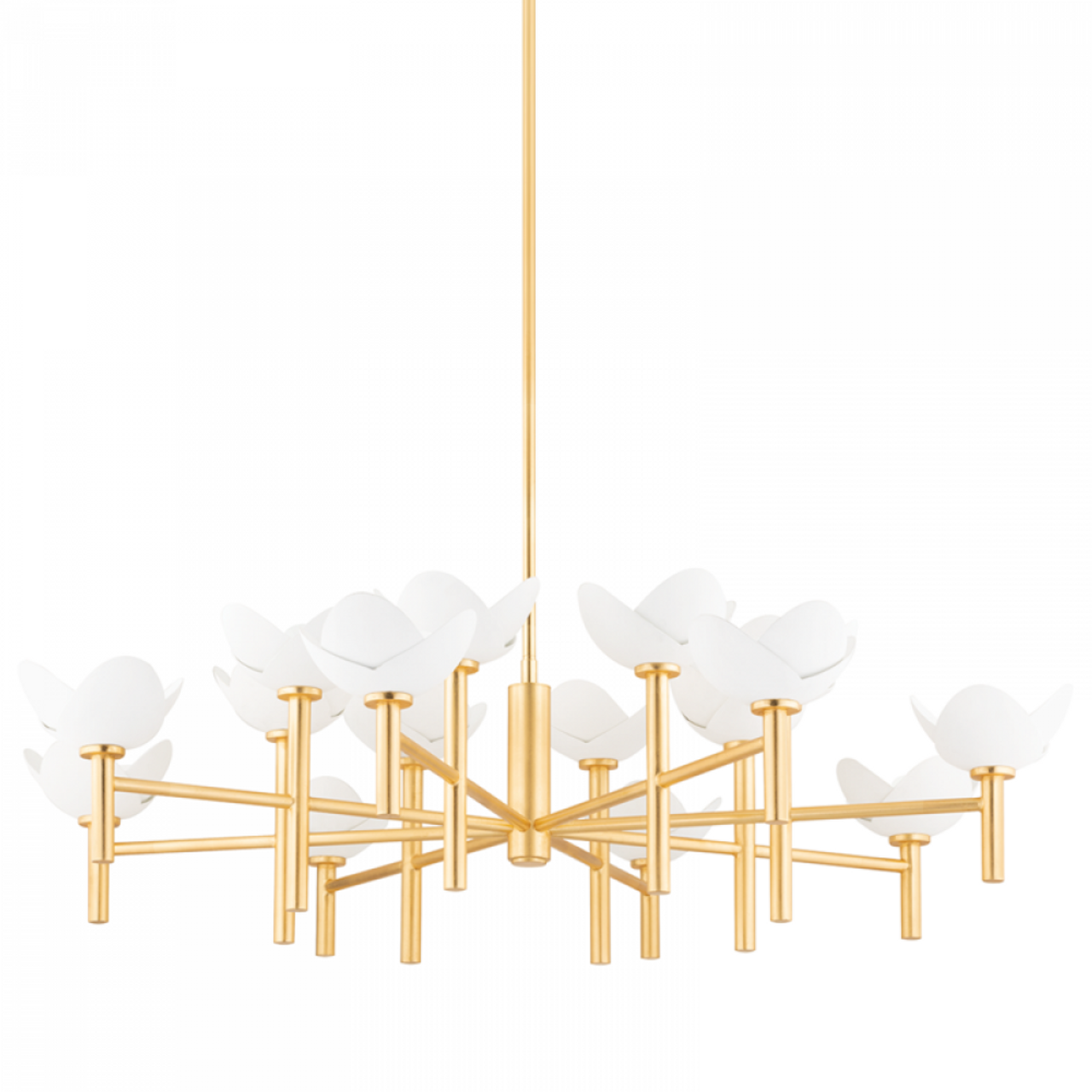 White Steel Candle chandelier - Eden Meadow for dining room view 1