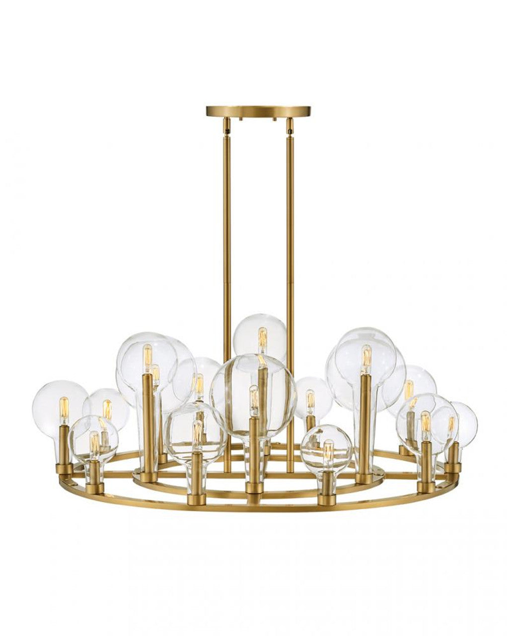 Brass Glass Round chandelier - Celeste Meadow for dining room view 5