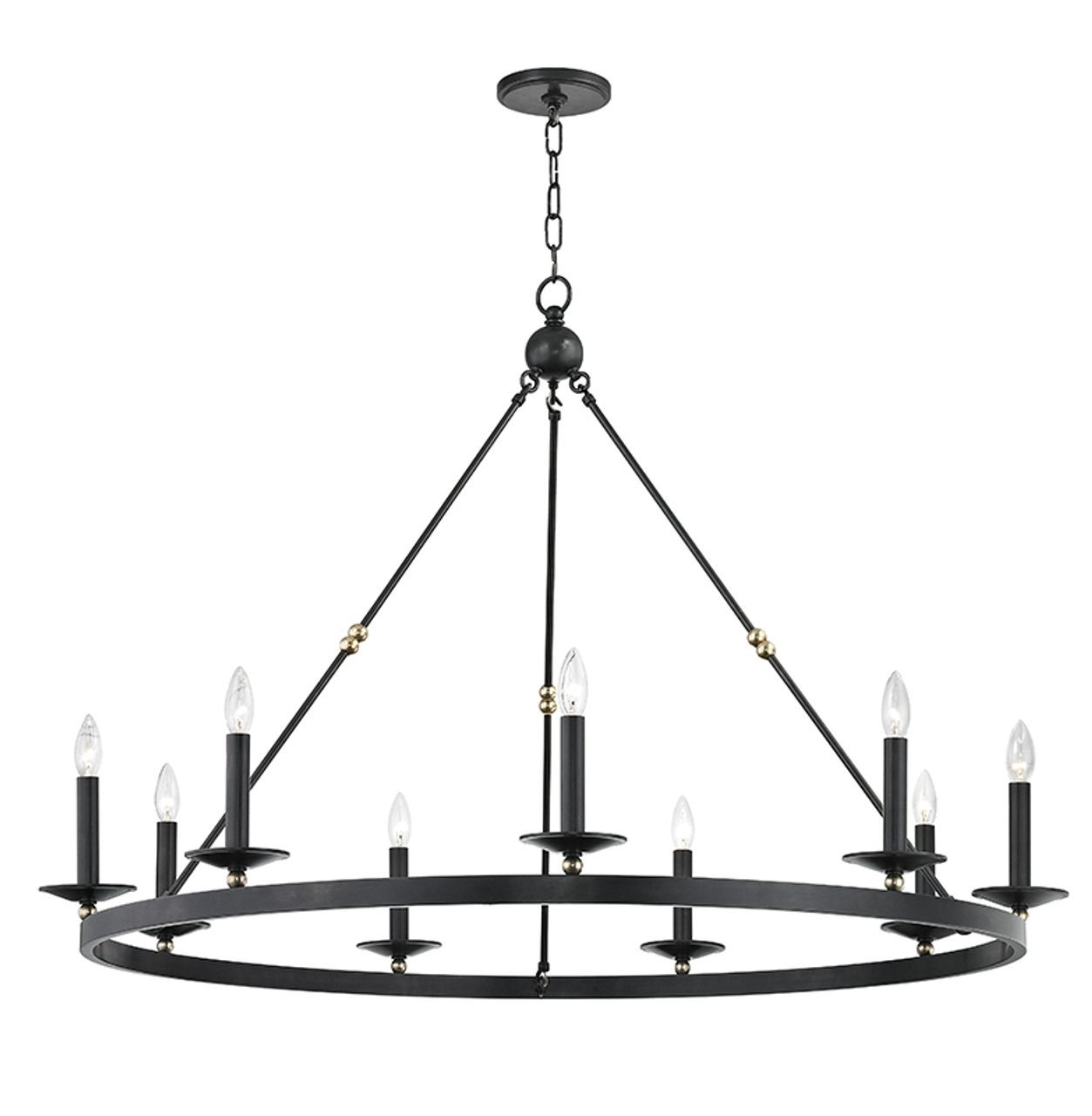 Brass Brass Candle chandelier - Haven Dawn for dining room view 1