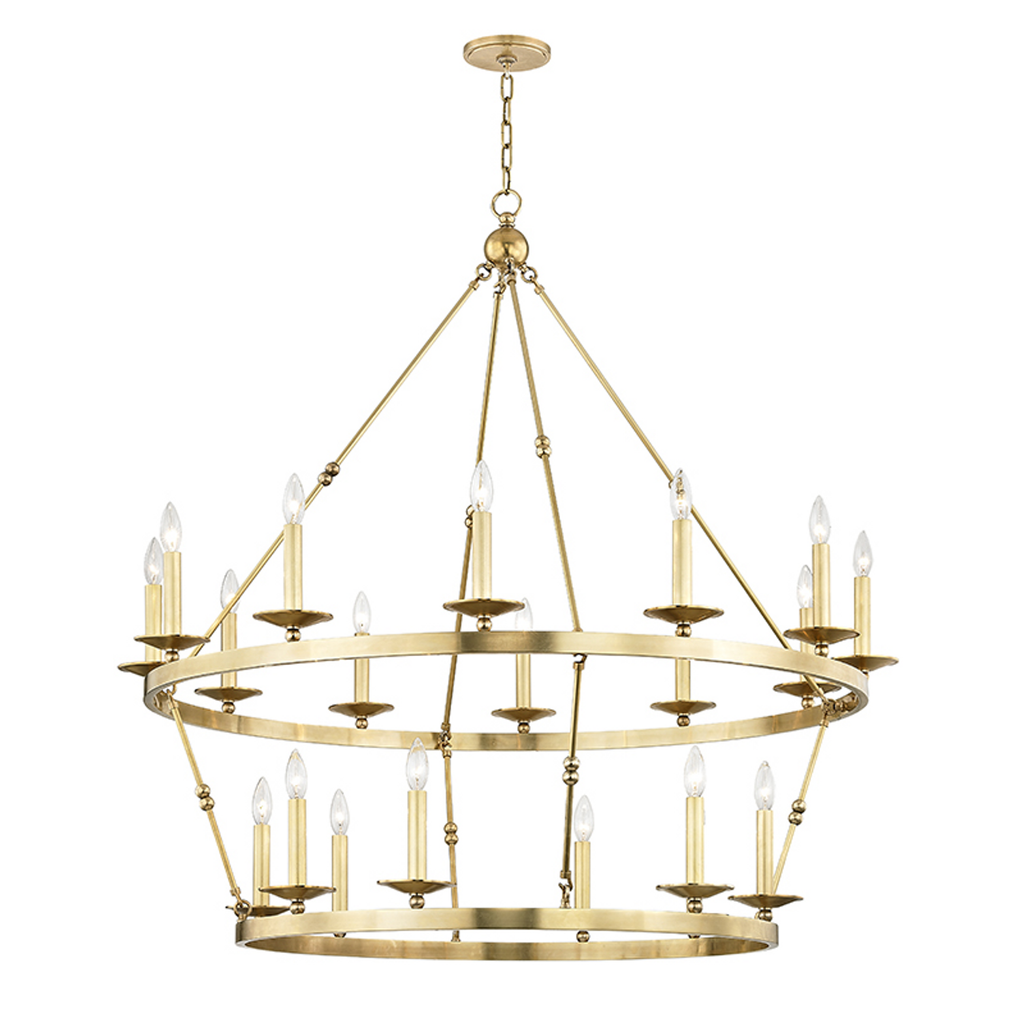 Antique Brass Brass Candle chandelier - Jovie Dawn for dining room view 1