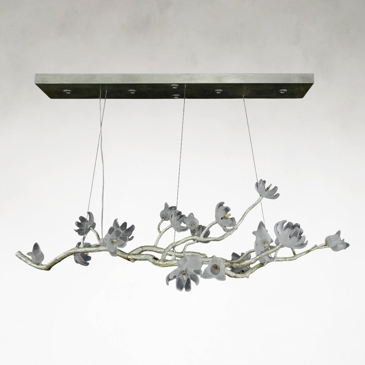 Silver Acrylic chandelier - Elara Ray for dining room view 4