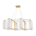 Aged Brass Glass Candle chandelier - Piper Dawn for dining room view 1
