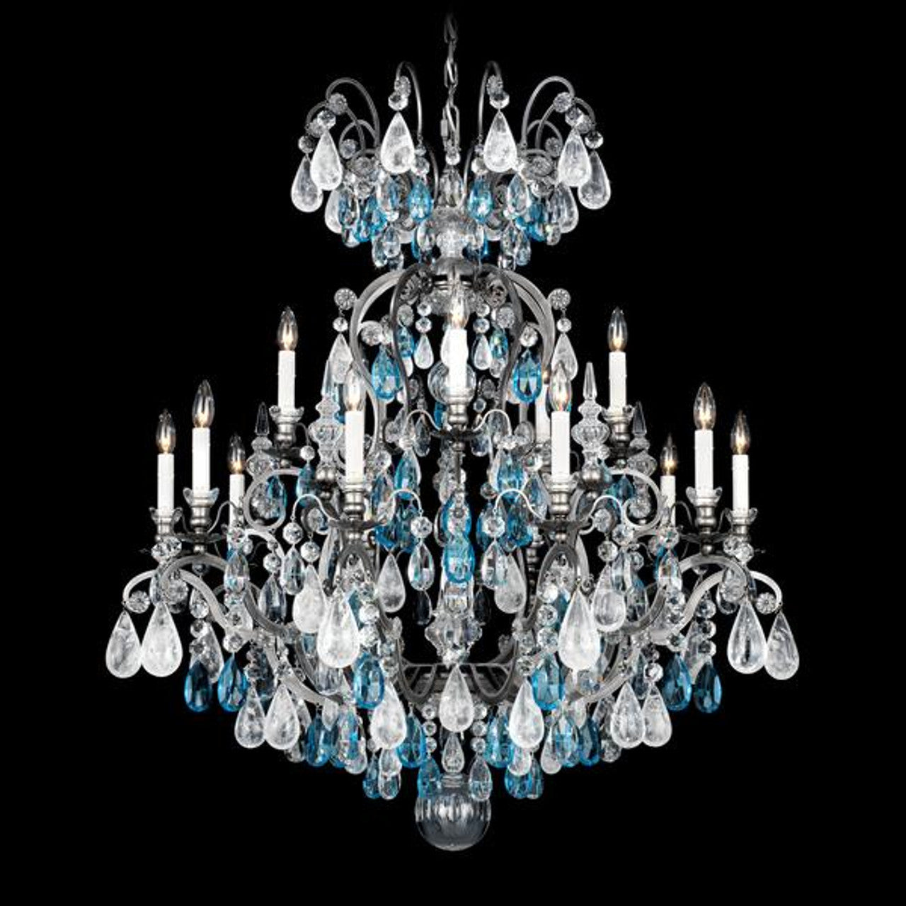 Clear Crystal Candle chandelier - Petra Mist for dining room view 1