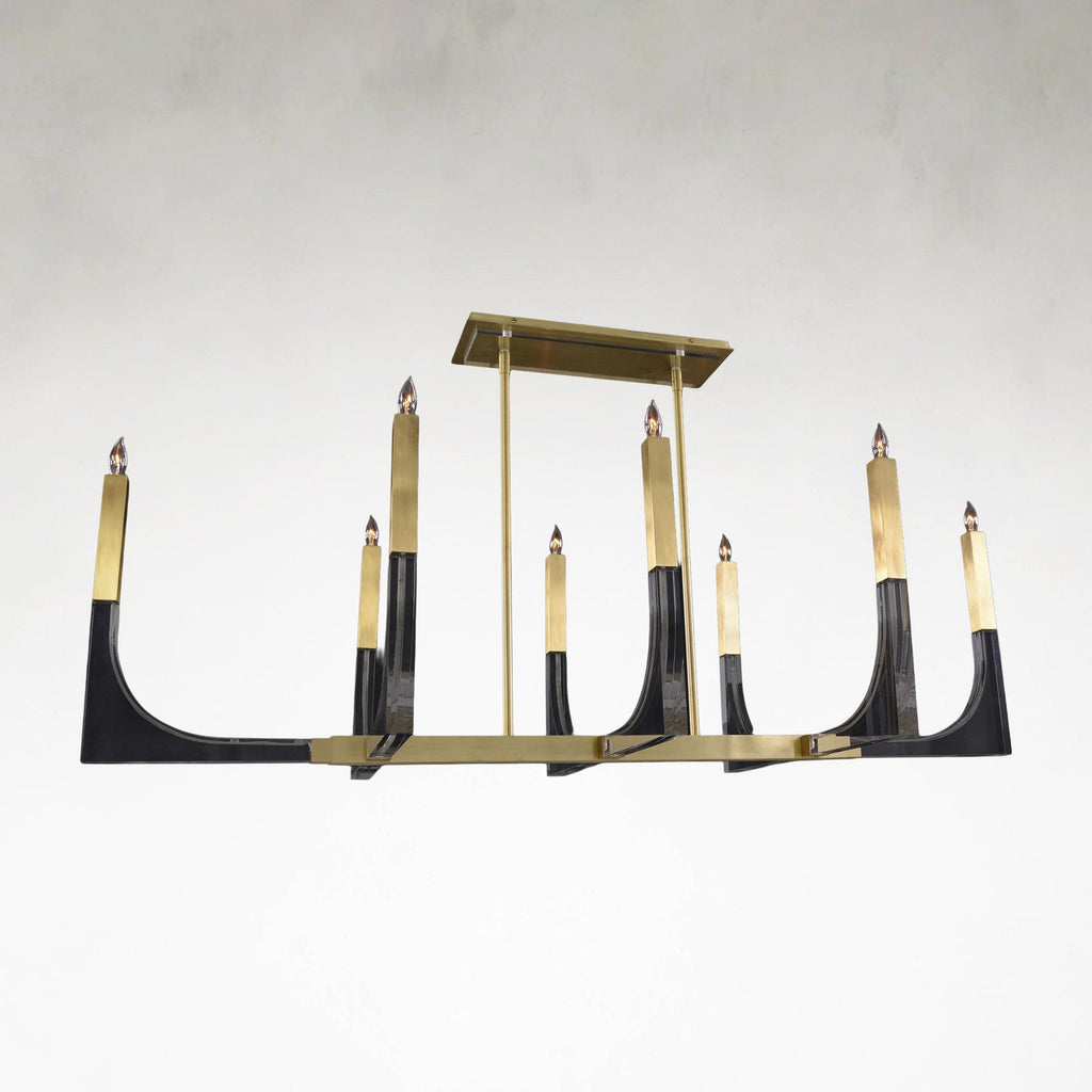 Antique Brass Acrylic chandelier - Vesper Ray for dining room view 1