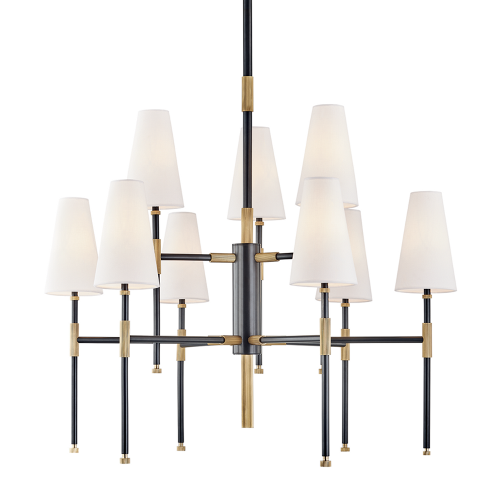 Aged Brass Brass Candle chandelier - Milan Dawn for dining room view 2