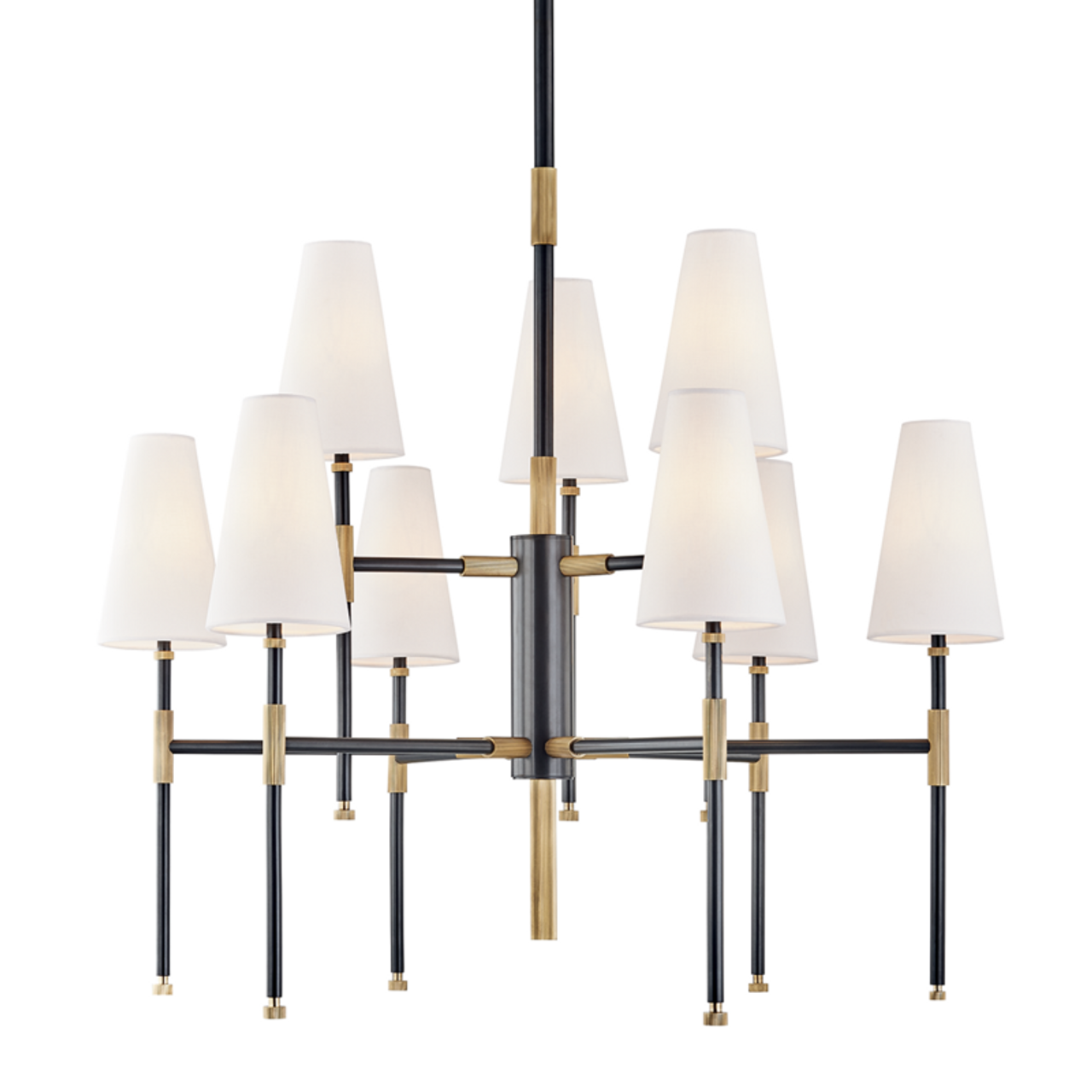 Aged Brass Brass Candle chandelier - Milan Dawn for dining room view 2