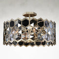 Quad-Light 21 inch Silver Champagne Chandelier Ceiling Fixture
