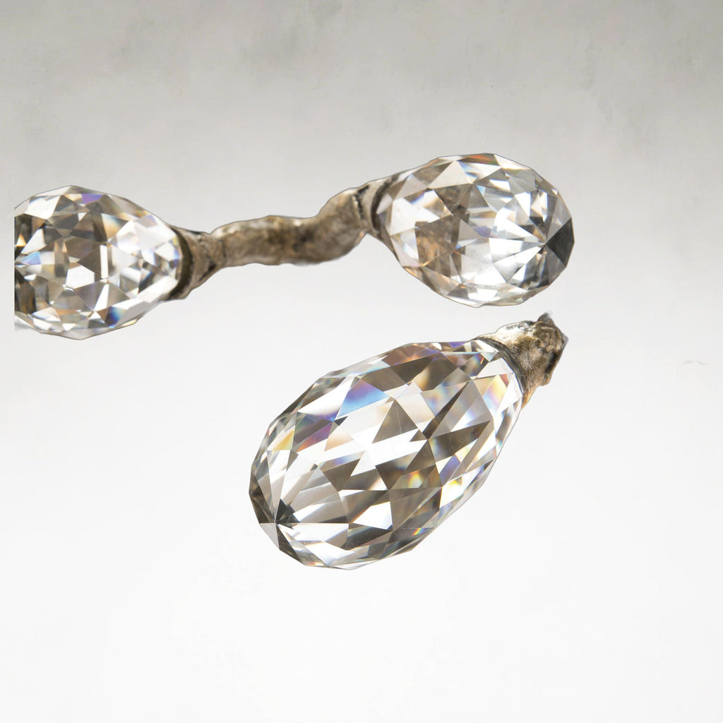 Silver Crystal Linear chandelier - Celeste Ray for dining room view 5