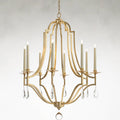 Gold Crystal Linear chandelier - Lyra Ray for dining room view 1