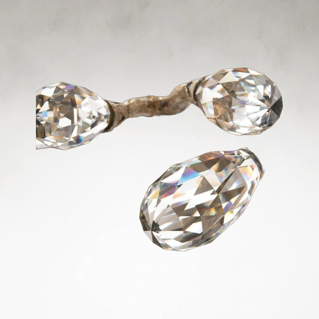 Silver Crystal Linear chandelier - Celeste Ray for dining room view 6