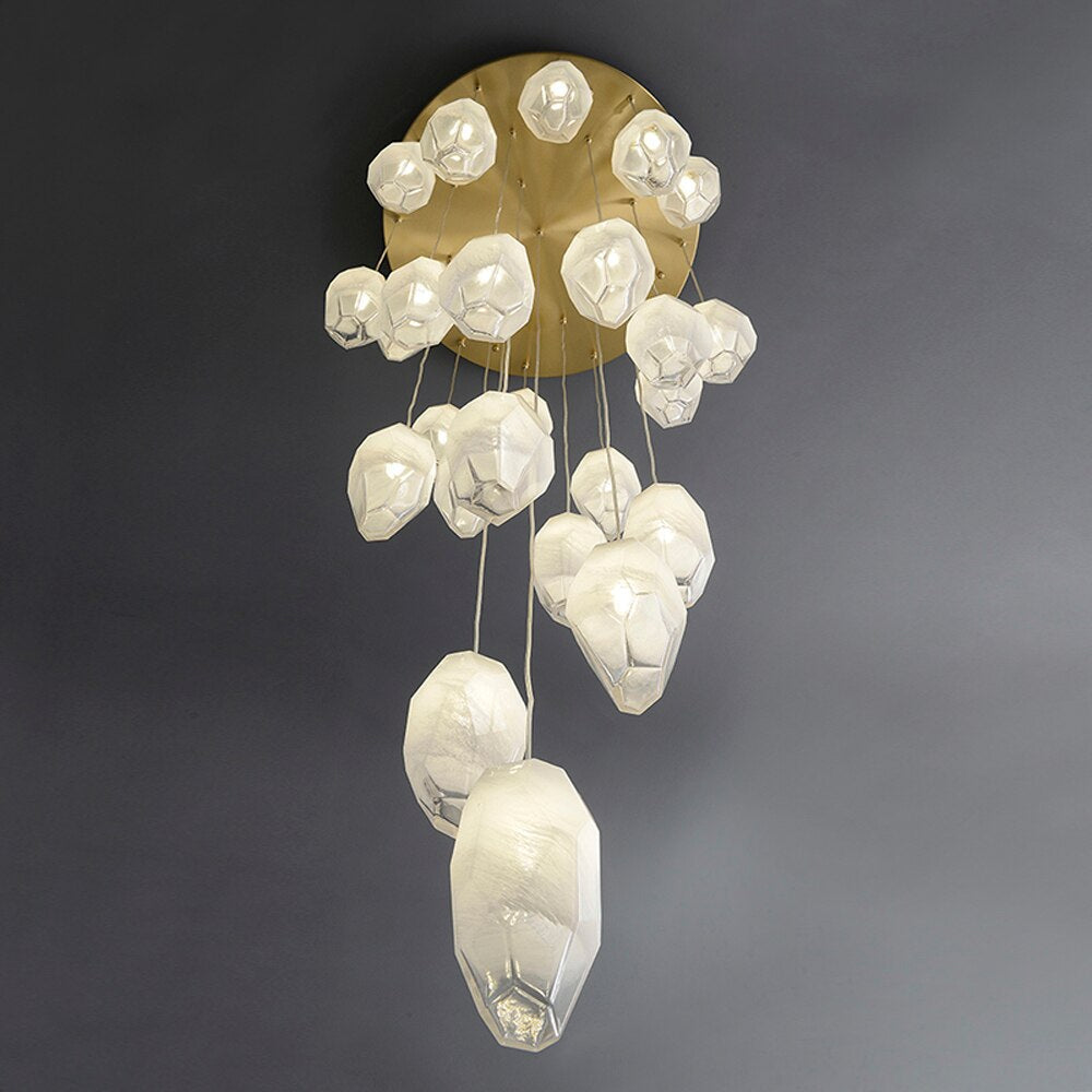 Brass Glass Linear chandelier - Galen Bay for dining room view 3