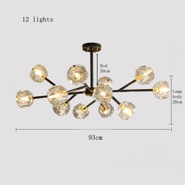 Black Crystal Branch chandelier - Kairo Bay for dining room view 8